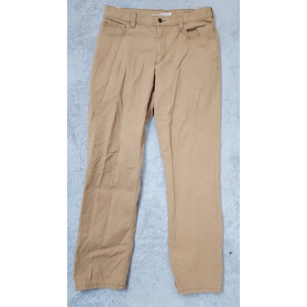 Carhartt Pants Mens 34x34 Rugged Flex Relaxed Fit Canvas Work Pant Brown Skater